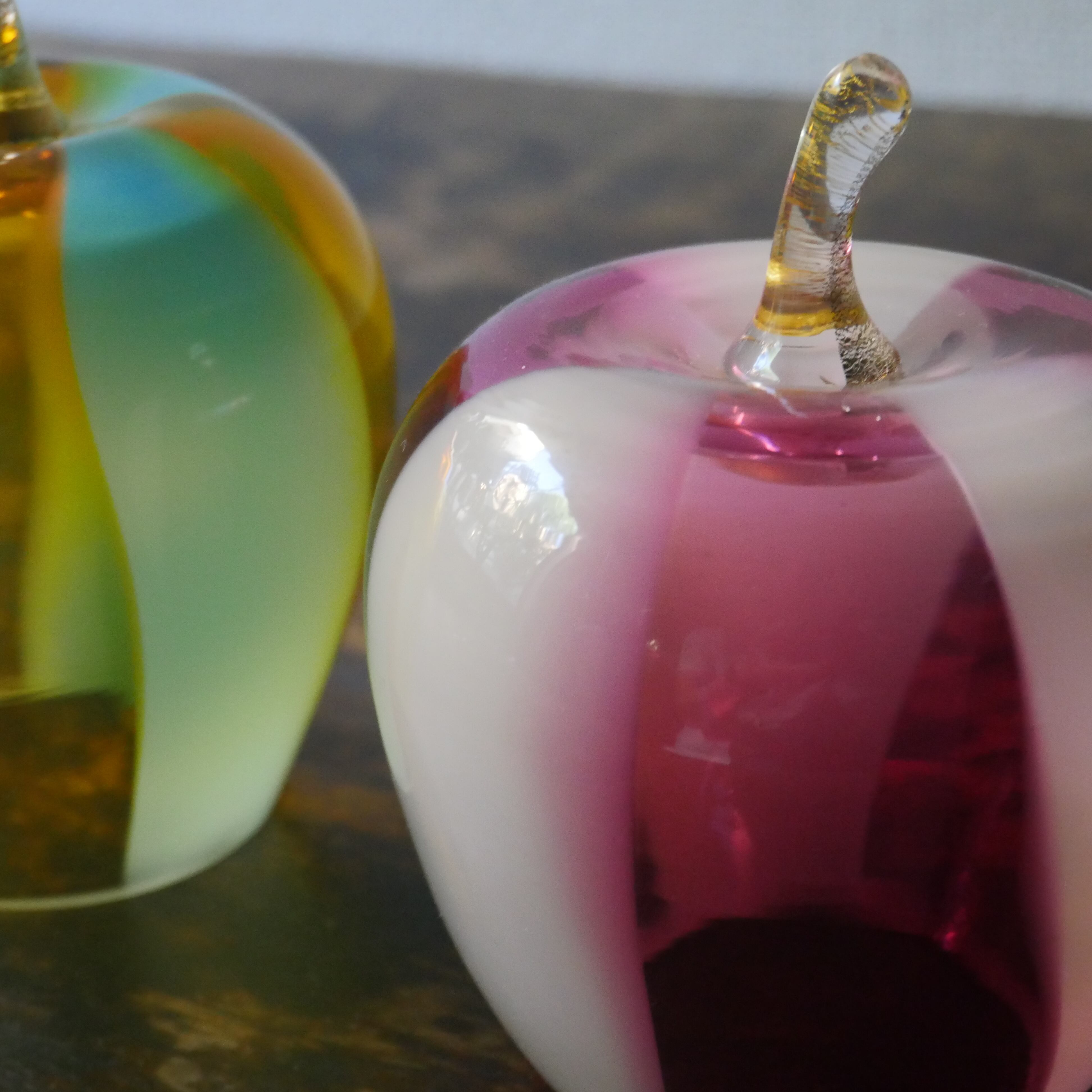 25秋】キャンドルホルダー (高さ 11cm)りんご グリーンイエロー