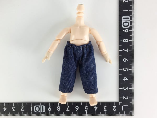 燦燦7b ドール服 1/6 オビツ11 イージーパンツ(ワイド)デニム調インディゴブルー 15062 - 画像1