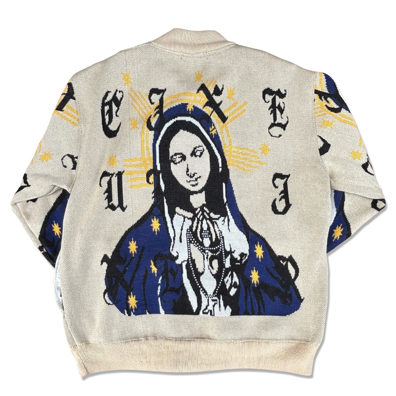 Original jacquard knit "virgin mary"