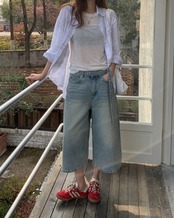 Button side slit sheer t-shirt L0127