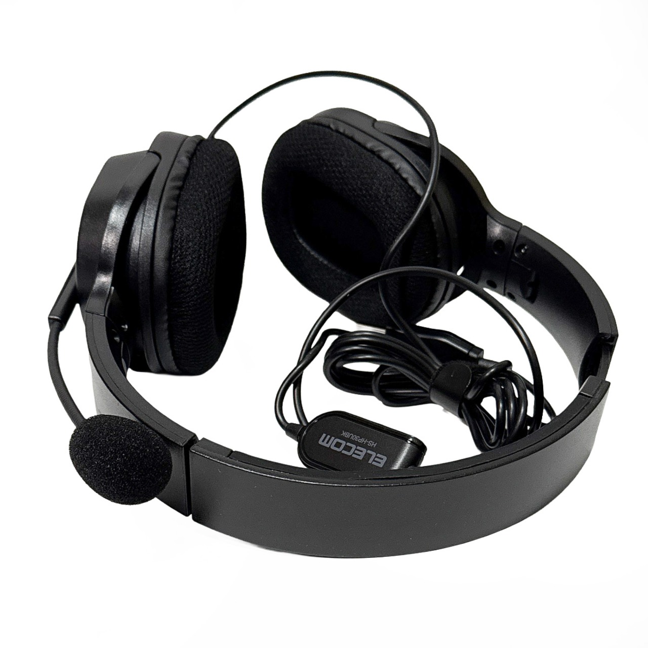 エレコム 両耳オーバーヘッドタイプ USB ヘッドセット HS-HP30UBK 40mmドライバーを搭載 高音質 軽量設計