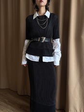 black pleats mode 3 piece set-up-5181-9