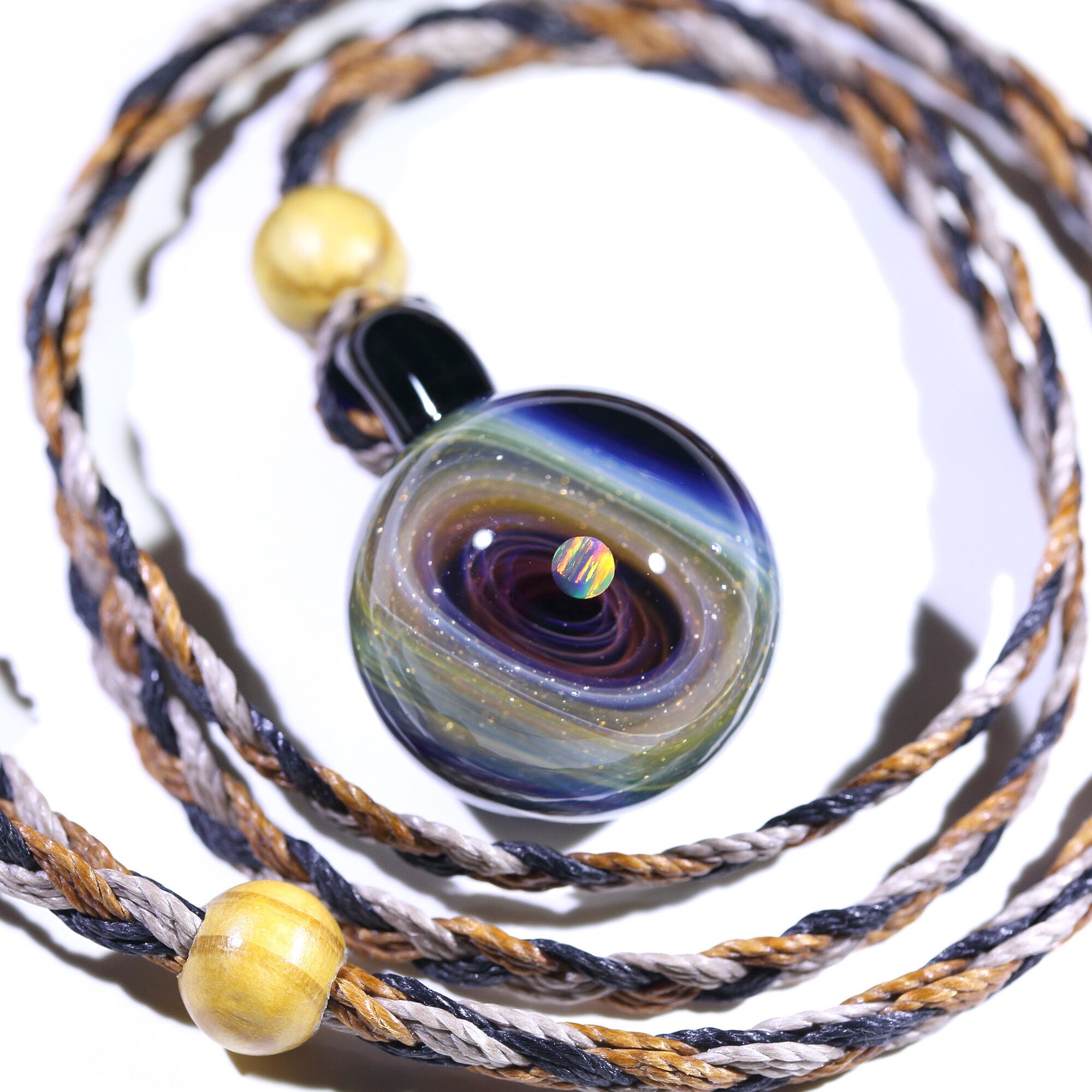 27mm Galaxy Glass Pendant 宇宙ガラスペンダント (螺旋状銀河） no