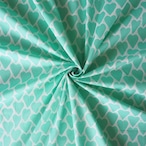 ブロックプリント生地【50cm単位】インド綿 ハート柄 ミントグリーン #25710-GR1【再入荷】