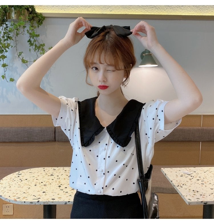 水玉模様 半袖ミニワンピース ZIMMERMANN ドット柄 半袖ミニワンピース