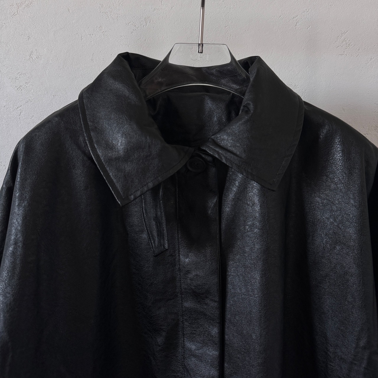 【受注予約1週間】レザーライクオーバーJK/ブラック