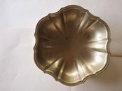 ドイツ 24.5c 渋金色の大輪と真鍮製サラディエ 大鉢 ヴィンテージ