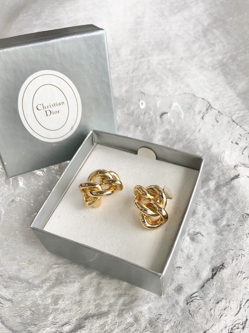 Christian Dior クリスチャン ディオール イヤリング ゴールド ノット vintage ヴィンテージ オールド neiezr