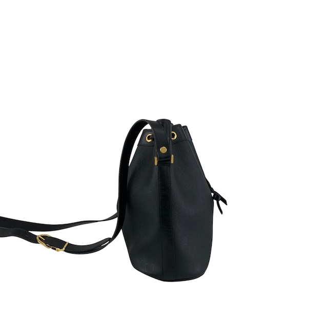Christian Dior クリスチャン ディオール ショルダーバッグ ブラック ロゴ PVCレザー 巾着 vintage ヴィンテージ オールド amjphh