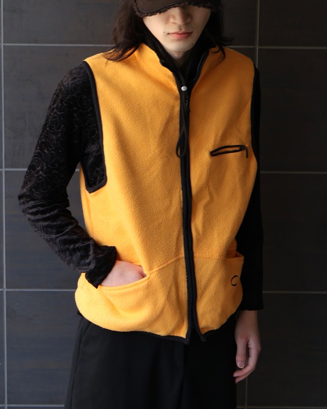 reversible zip-up fleece vest
