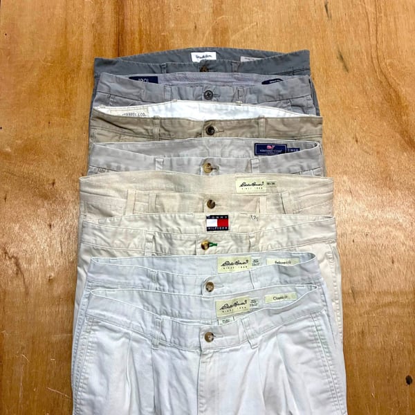 1点物◇90sエディーバウアー白タグ2タックチノパン中古ワイドパンツ