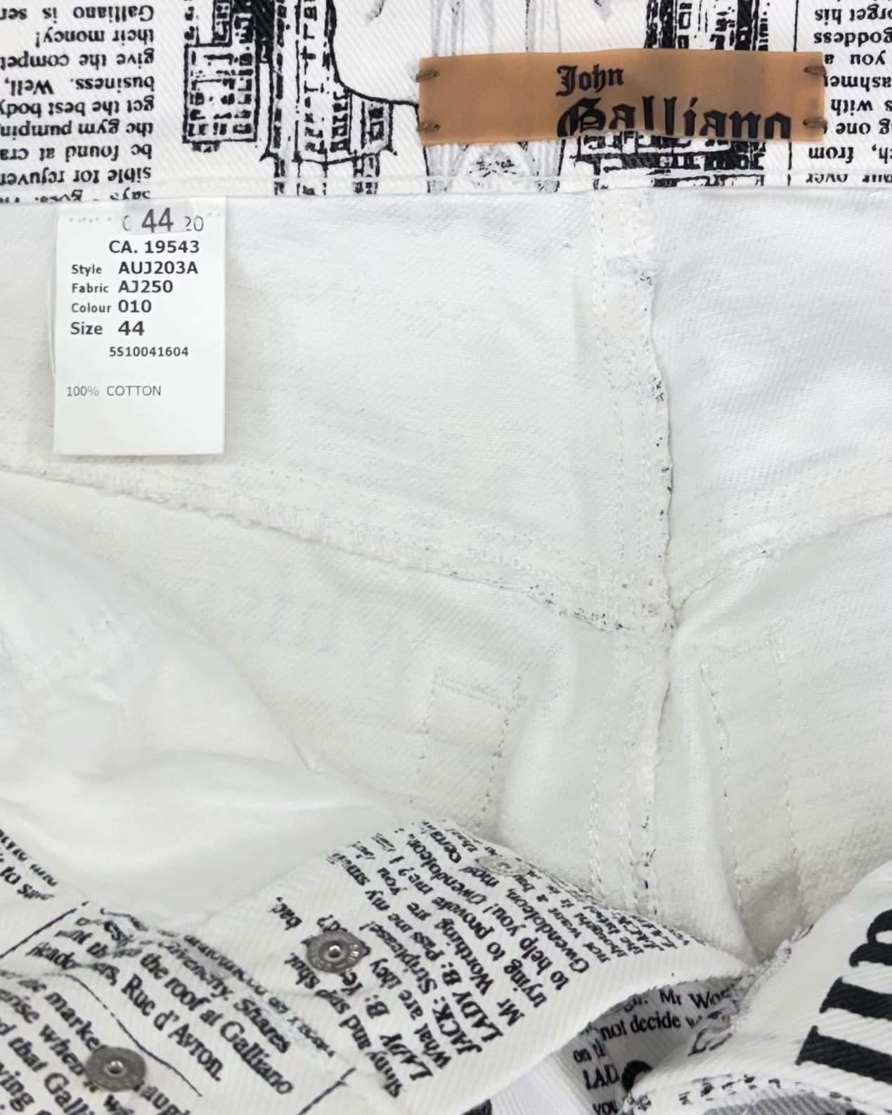 2000s JOHN GALLIANO GAZETTE NEWSPAPER JEANS | ZSC