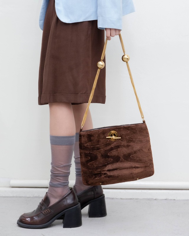1960-70s Saks Fifth Avenue - cut velvet chain shoulder bag