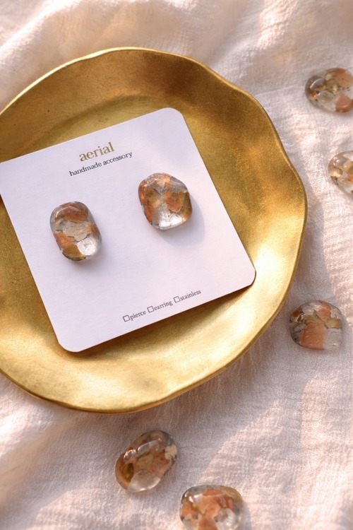 鉱霞｜地層ニュアンス ピアス / イヤリング