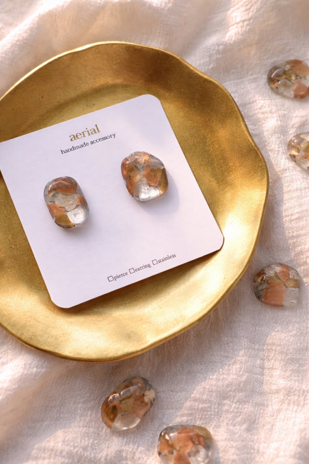 鉱霞｜地層ニュアンス ピアス / イヤリング