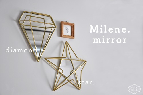 Milene mirror.　star.    diamond.　　　　鏡　インテリア