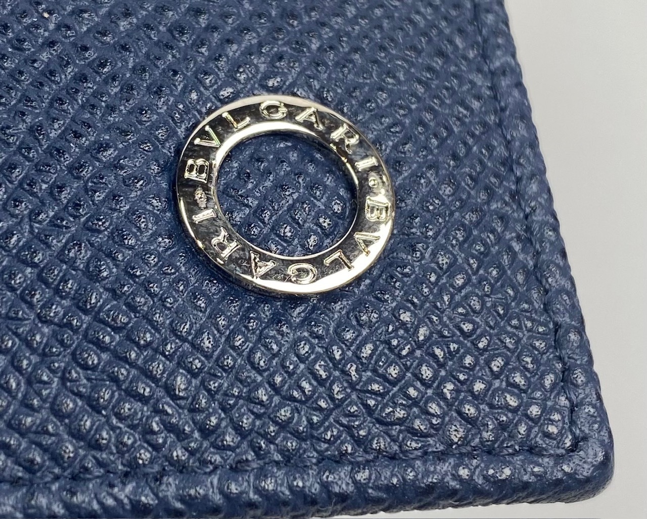 ブルガリ 二つ折り財布 メンズ 39324 GRAIN/DENIM SAPPHIRE