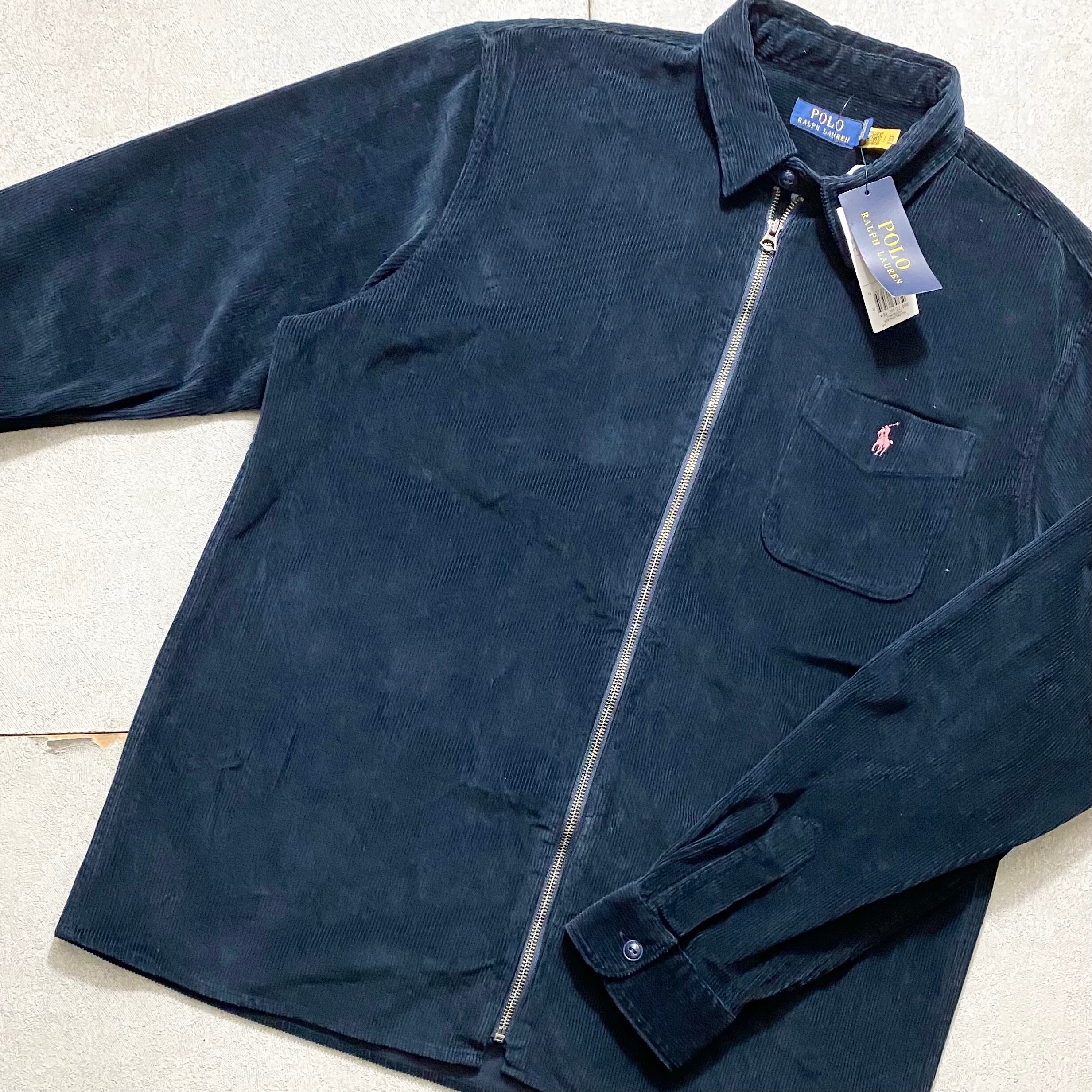 POLO RALPH LAUREN navy corduroy zip-up shirt | NOIR ONLINE