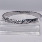 Hibiscus Silver Bangle