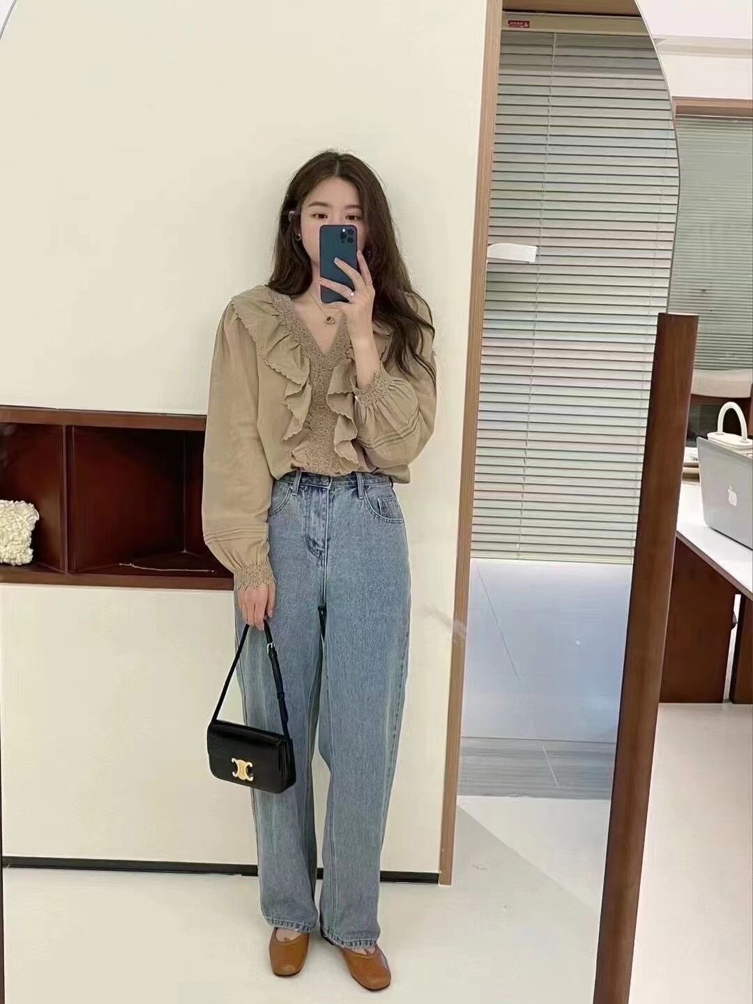 コットンフリルブラウス　AJ 2205-749