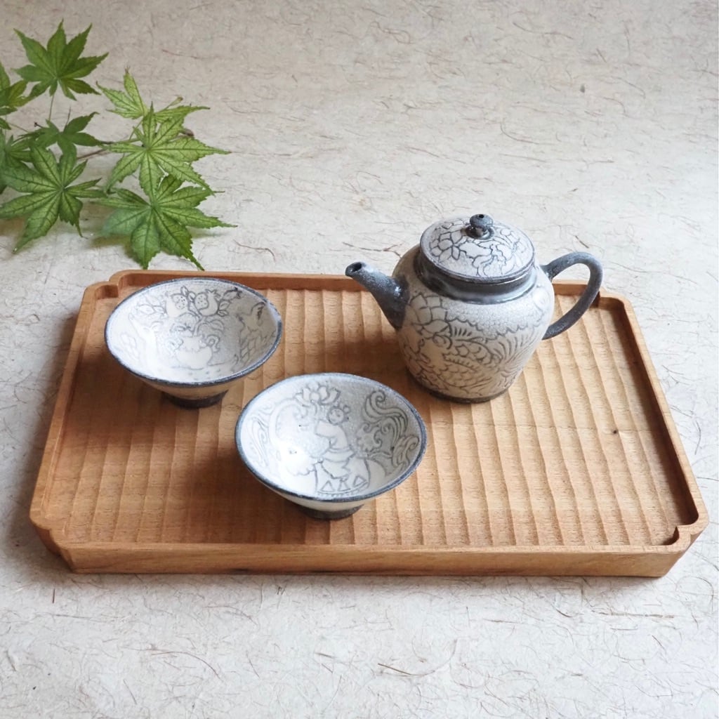 土本訓寛・久美子/魚々子文 茶杯