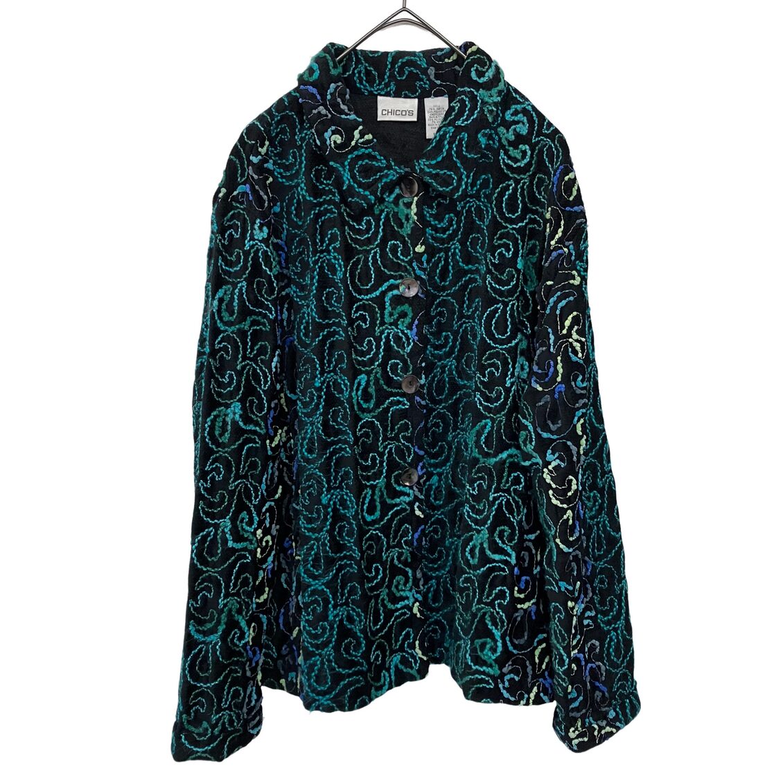 VINTAGE wave stitch design embroidery blouson』USED 古着 