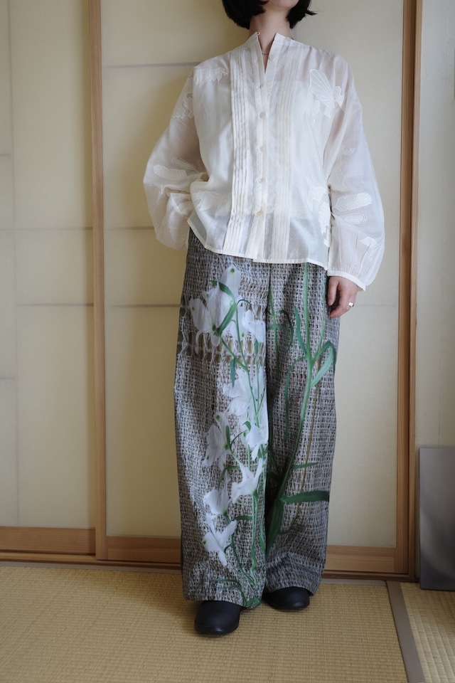 rūpa print fabric pants "All living things have meaning "