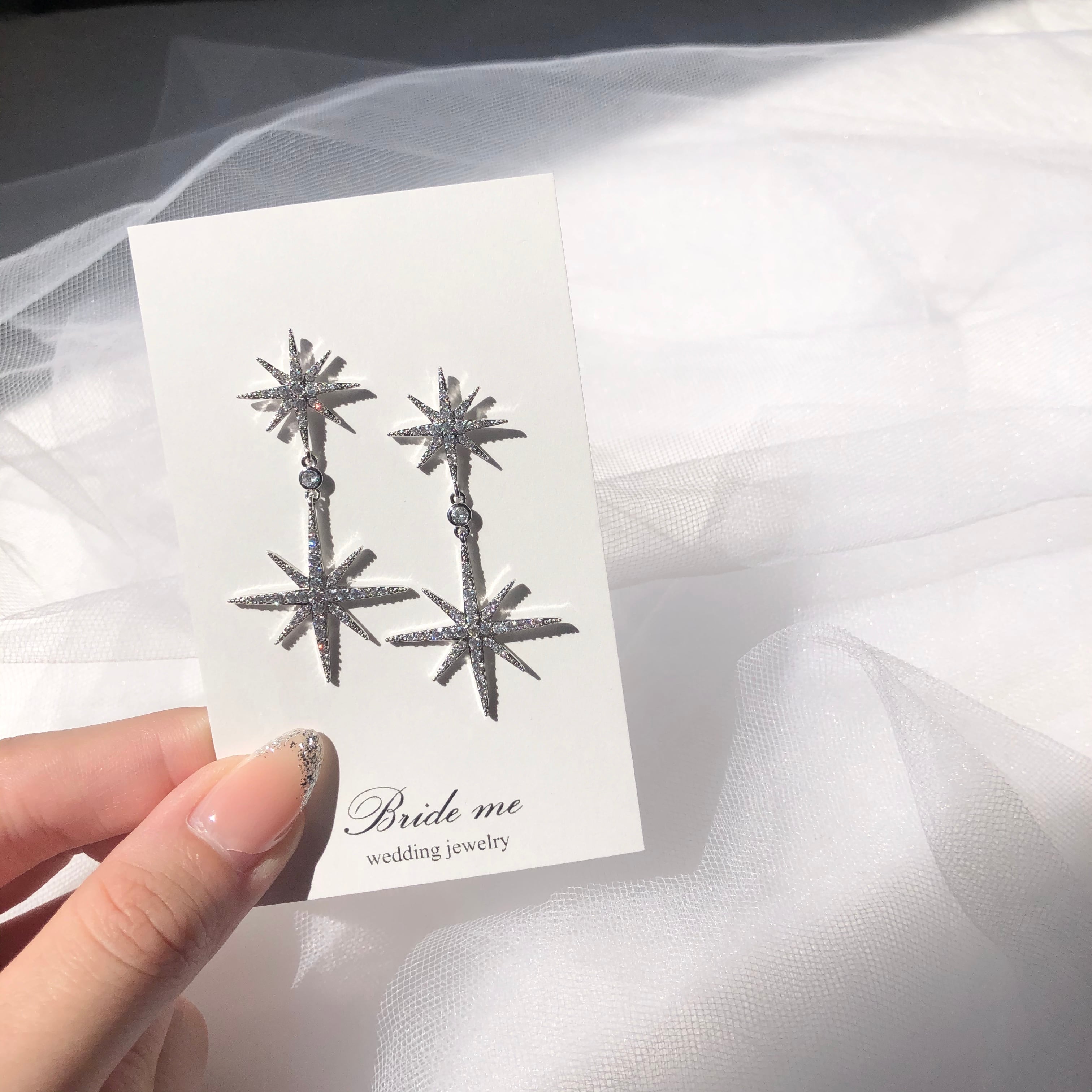 【ST-31】キュービックジルコニア スター ピアス(レンタル)