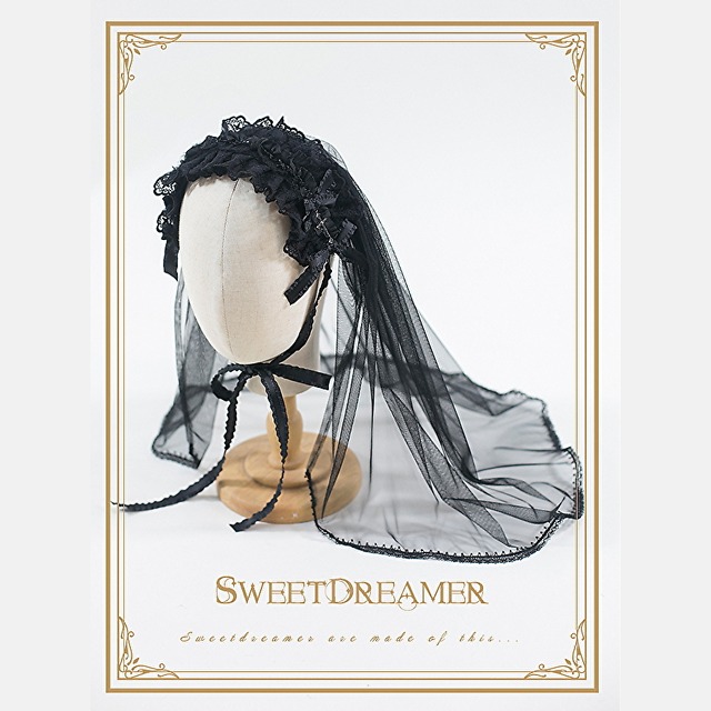 SEASONZ ゴスロリ ベール ヘッドバンド クロス 十字架 病み可愛い レース ラインストーン ゆめかわ