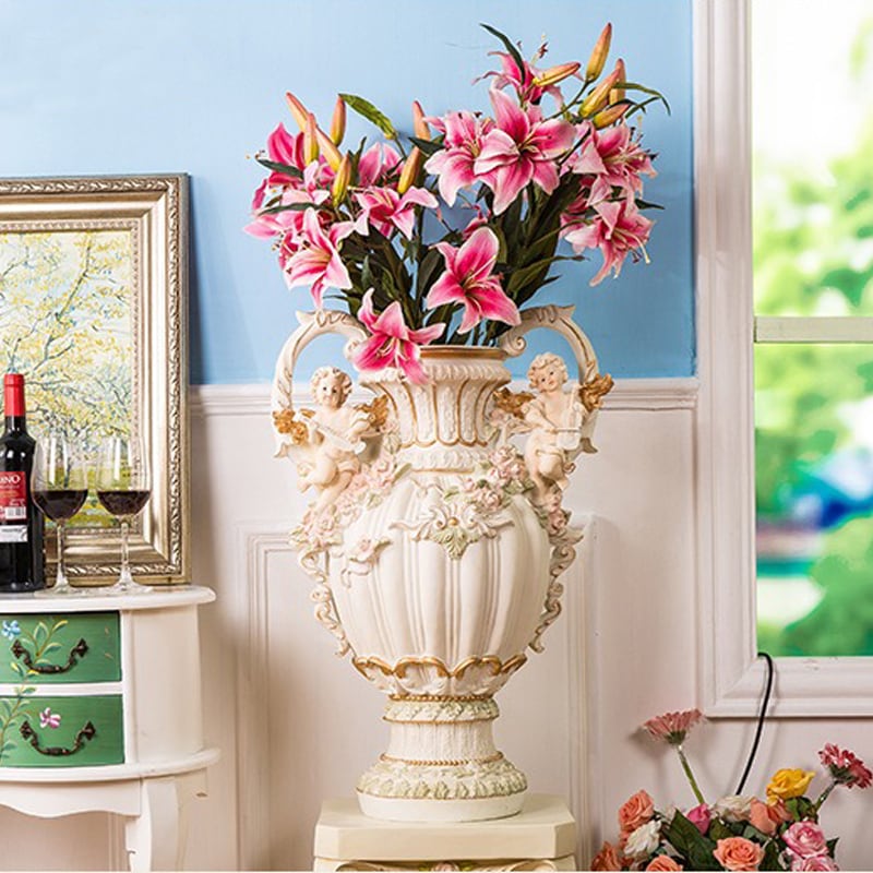 花瓶 持ち手付き ヨーロッパ 西欧 ゴージャス インテリア 大きい