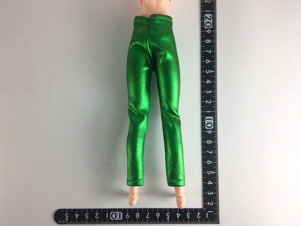 ドールアクセサリ 1/6 女性用 レギンス サテン グリーン - 画像2