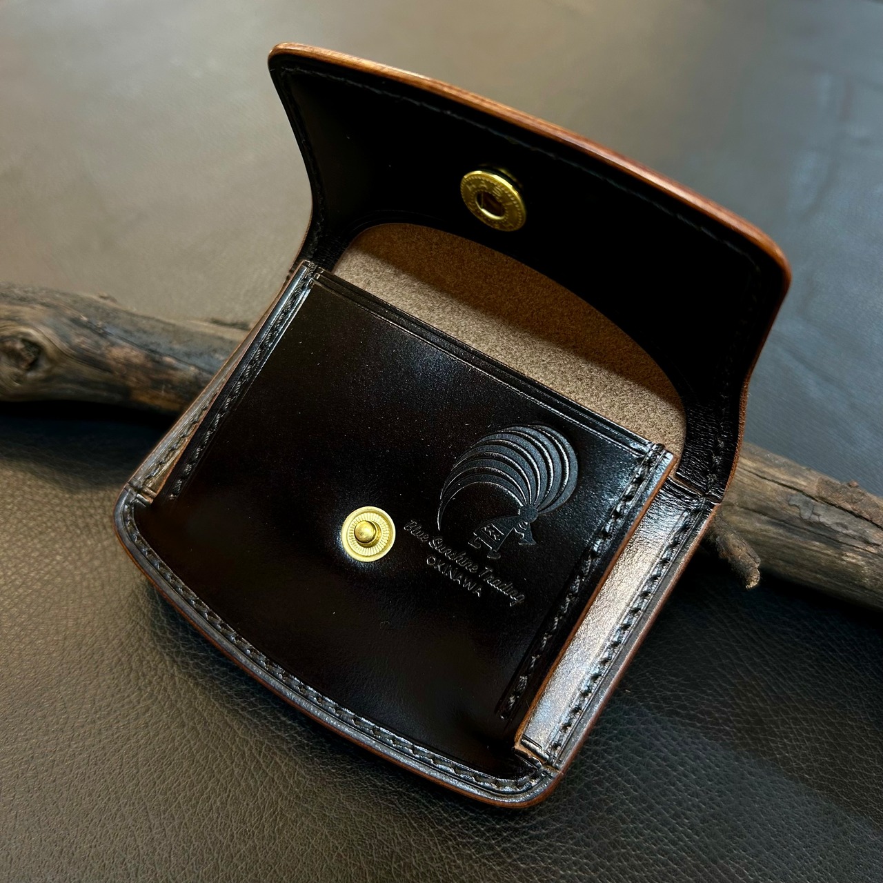 Bluesunshinetrading×6Tleatherworksコラボ【マネークリップ】Black（Gold） - 3