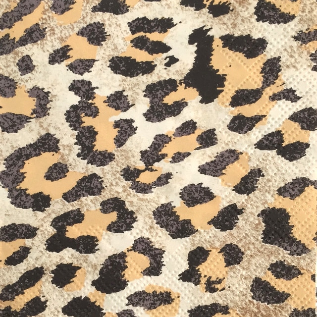 【ZARA HOME】バラ売り1枚 カクテルサイズ ペーパーナプキン LEOPARD ベージュ