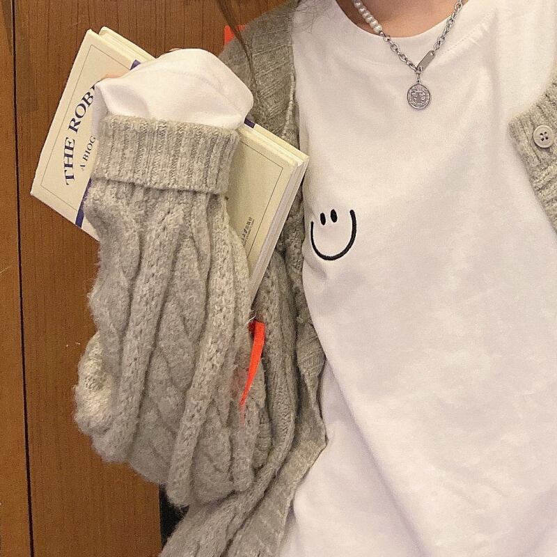 カジュアルホワイトTシャツ オータムルーズトップス ロング 秋物 モンロー24406875154