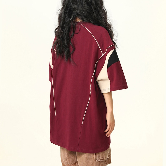 レーシングラインカラーブロックTシャツ 2col R02494