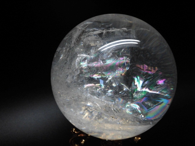 【送料無料】【高品質】約13cmブラジル産天然レインボー水晶玉
