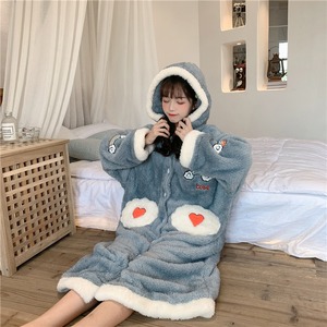 【韓国通販 dgo】long night gown blue color（A1117）