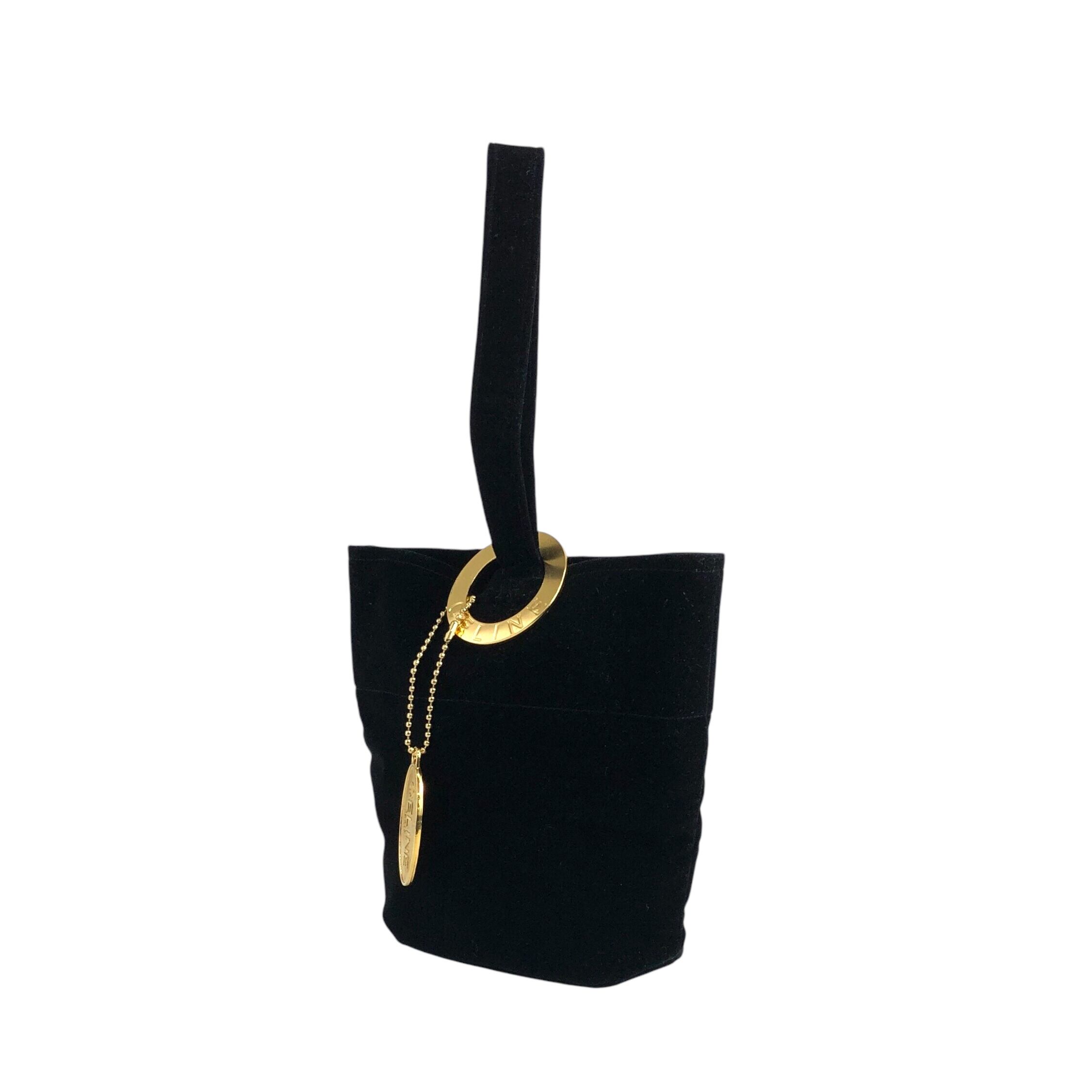 【美品】セリーヌ　ハンドバッグ　サークルハンドル　フォーマル　希少 箱付き 希少】CELINE セリーヌ サークルハンドルバッグ 黒レザー 【公式通販】