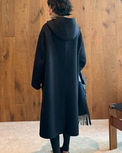 アルパカブレンド フーデッドウールコート