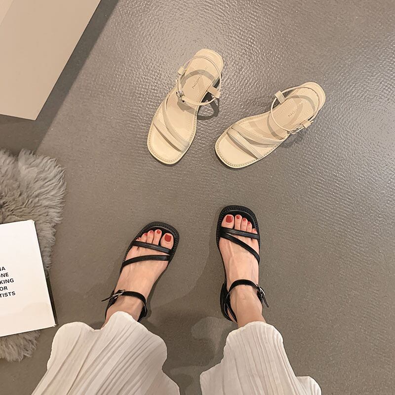 サンダルサマーレッドバックルヒール ハイヒール 靴 シューズ 夏物 フェイクシューズ2930668123