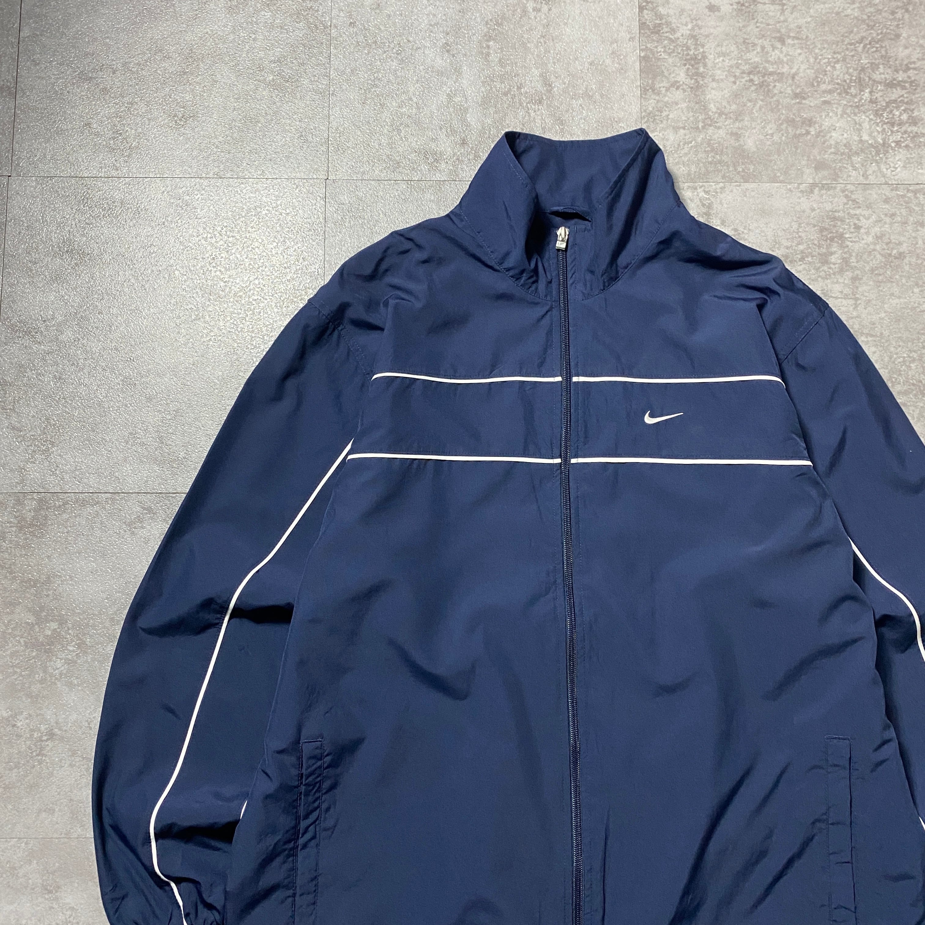 00's NIKE ナイキ スウォッシュ 刺繍ワンポイント バックロゴ ネイビー