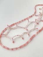 stone necklace  2連　pink×white