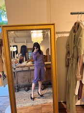 【ヴィンテージ / UK製】70s〜80s YOUNG JAEGER 裾リブ ニットパンツ パープル