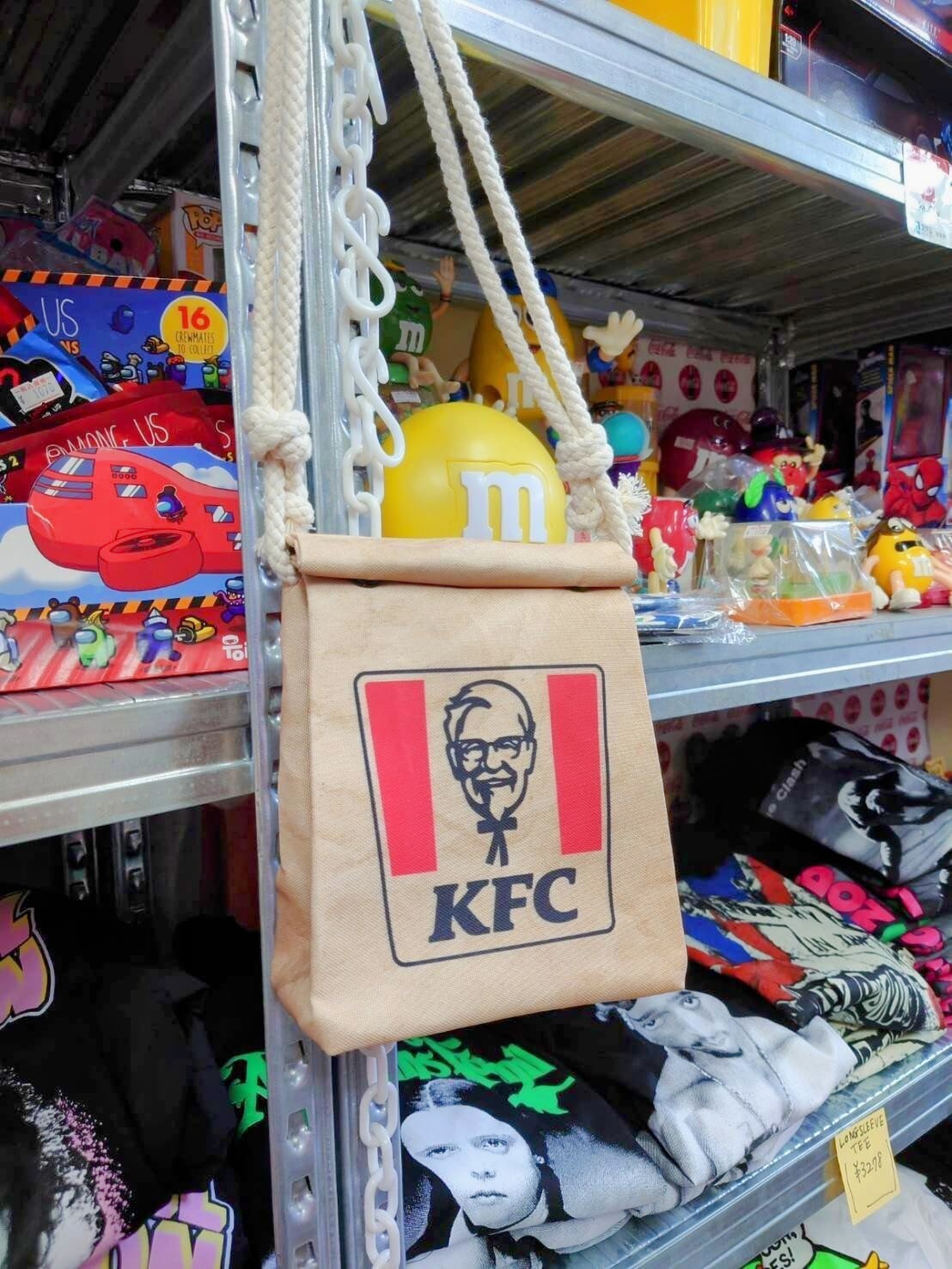 再入荷!【KFC ケンタッキー】ロープショルダーバッグ*紙袋風 / Food Bag 〚アメリカン雑貨 アメトイ〛