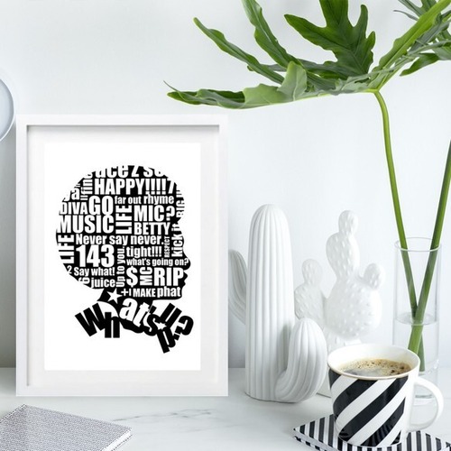 SILHOUETTE Art poster#Whtat's up？Afro(A4)