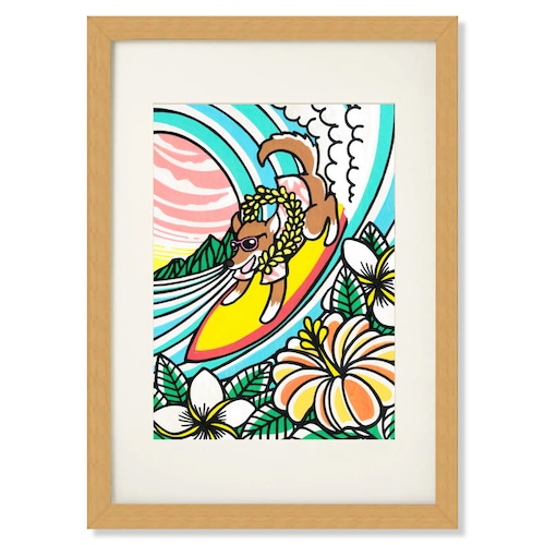 Art Print A4（Aloha Dog）with Frame