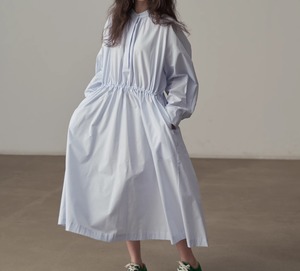 pleated drawstring shirt dress 4colors【2025032502】