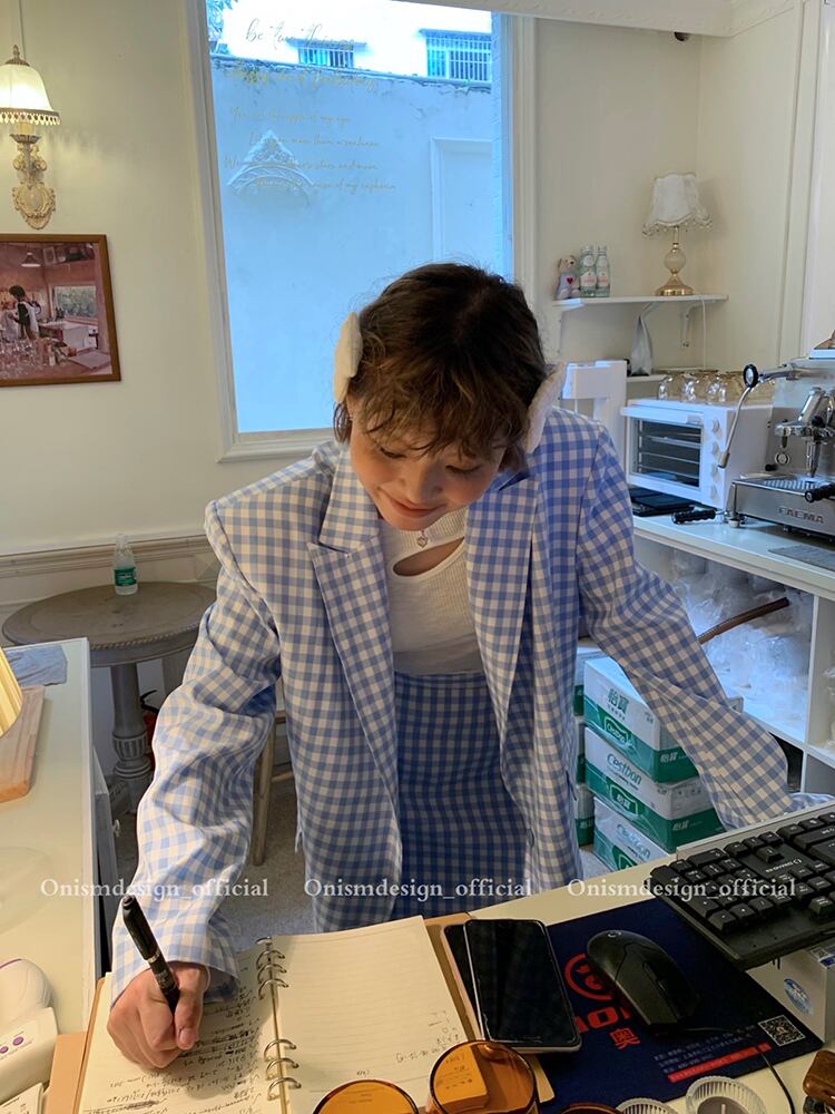 スタンダードパターンジャケット スカート セット オータム レトロ 大人ガーリー スウィート キュート カジュアル 秋物 ビッグFスモールZ韓国74475146073