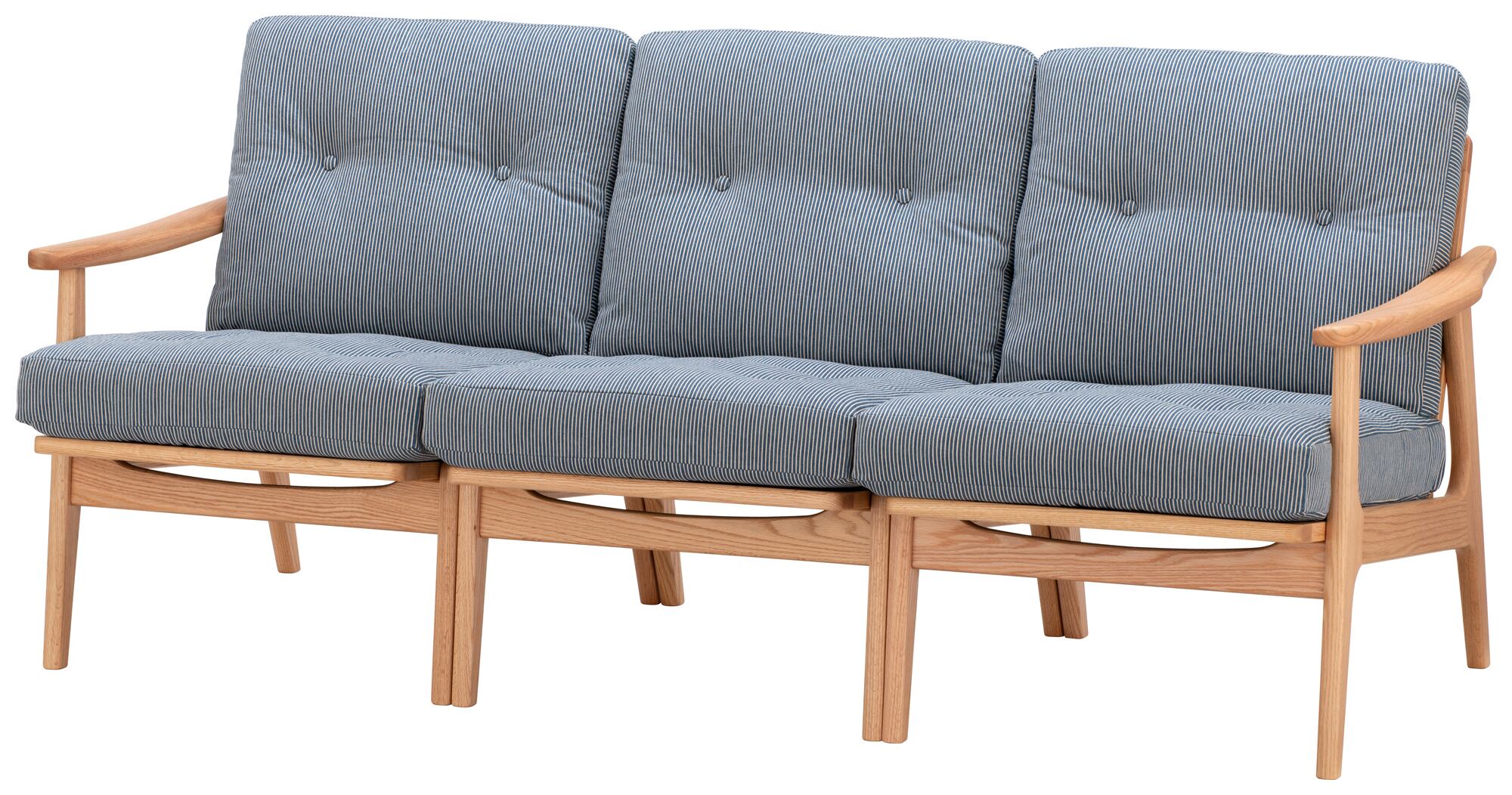 マルニ60 マルニロクマル オークフレーム アームチェア 3シーター 3人掛け トリプルソファ 布地 M-01