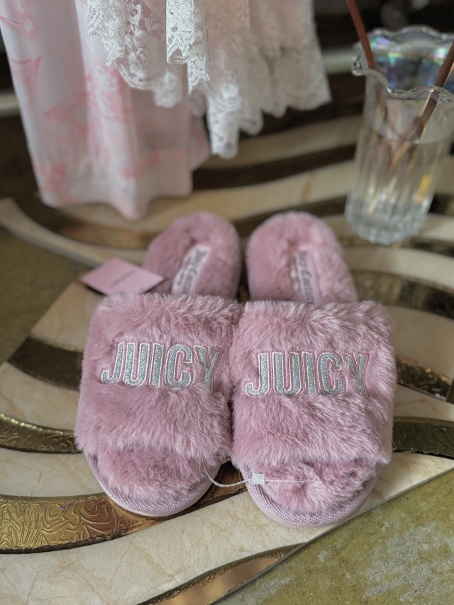 JUICY COUTURE fur room shoes【size S】